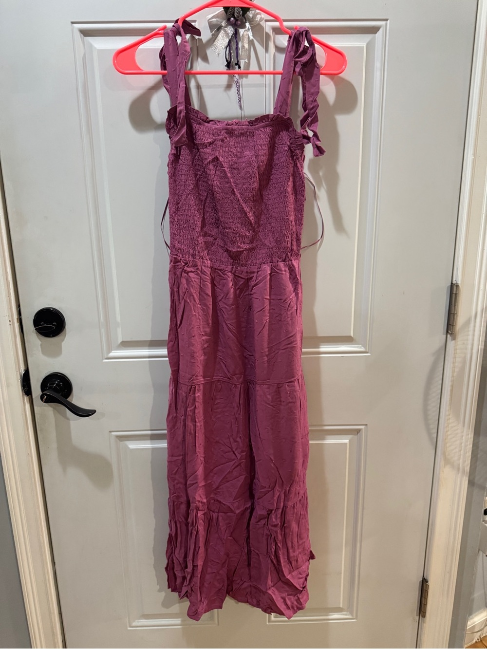 Lucky Brand Rose Mauve Tiered Midi Dress